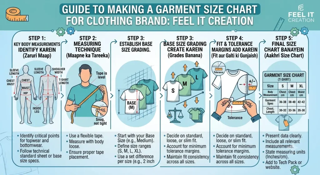 Garment Size Chart Kaise Banayein